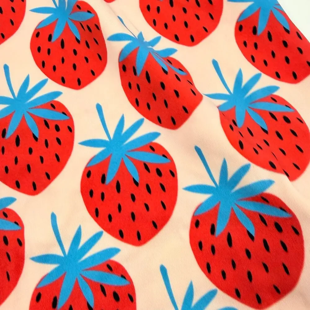 Hanna Andersson Strawberry Print Mixie Rash Guard Swimsuit, Size 8